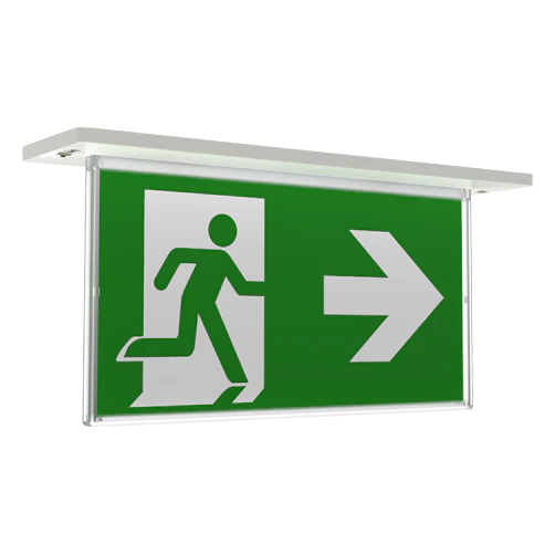 Ansell ARAZLED/LI/3M/DA Razzo Lithium Recessed Exit Sign White – Maintained & Non-Maintained Options, Slim Profile, DALI Emergency, 3-Hour Duration