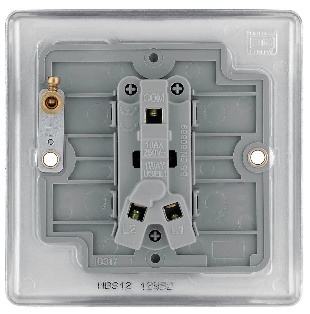 BG NBS12 Nexus Metal Brushed Steel Single Switch, 20A x 2 Way - Image 6