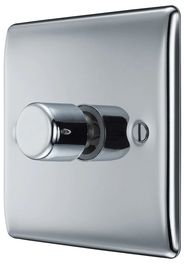 BG NPC81 Nexus Metal Polished Chrome 400W Intelligent Single Dimmer Switch, 2-Way Push On-Off - Image 4