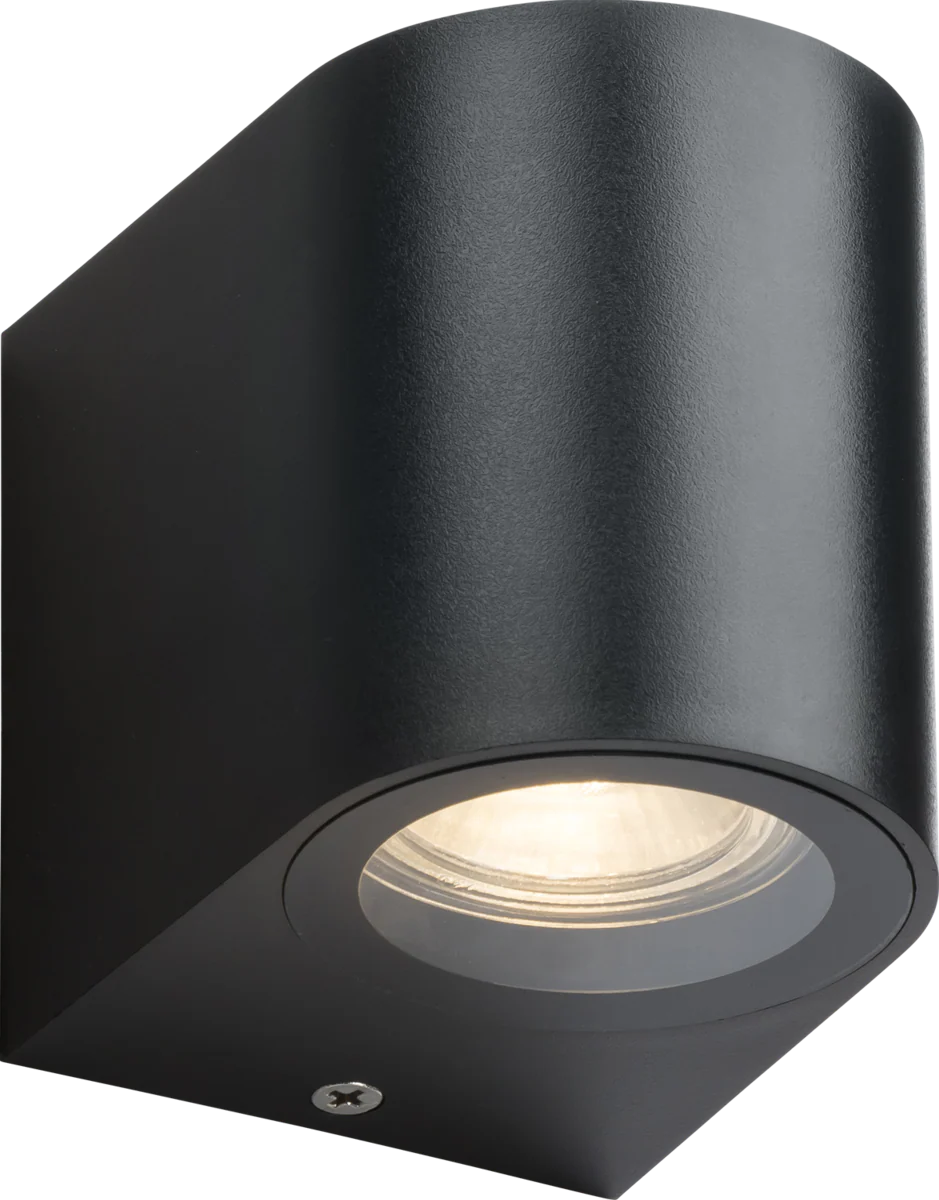 Knightsbridge MLA ALC1BK ALANA - 230V IP65 GU10 Polycarbonate Single Wall light - Black