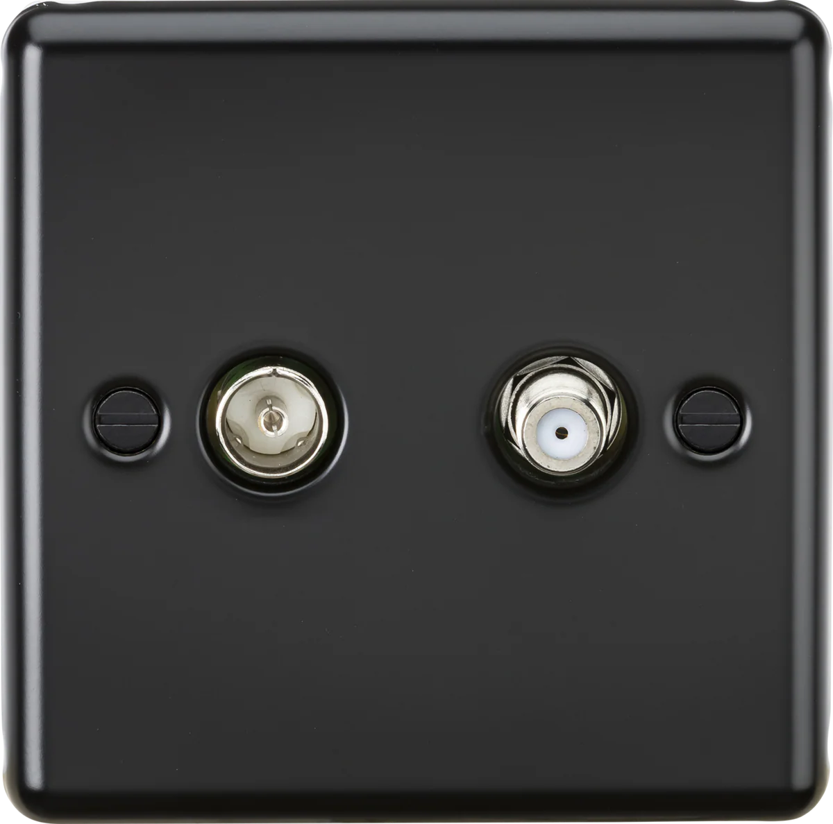 Knightsbridge MLA CL014MB TV & SAT TV Outlet (isolated) - Matt Black