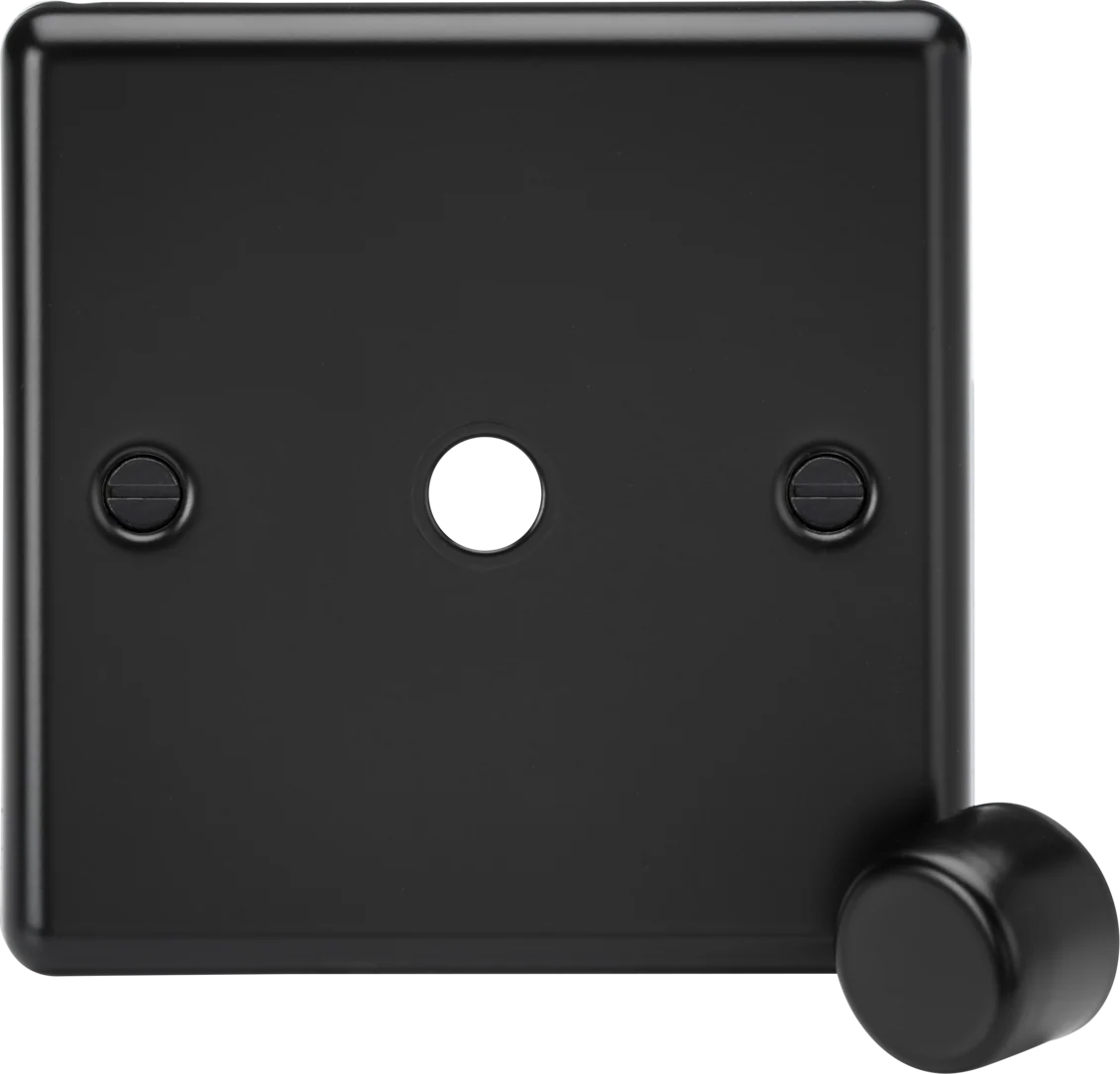 Knightsbridge MLA CL1DIMMBB 1G Dimmer Plate with Matching Metal Dimmer Cap - Matt Black