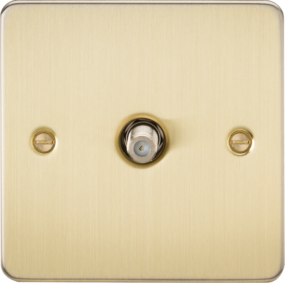 Knightsbridge MLA FP0150BB Flat Plate 1G SAT TV Outlet (non-isolated) - Brushed Brass