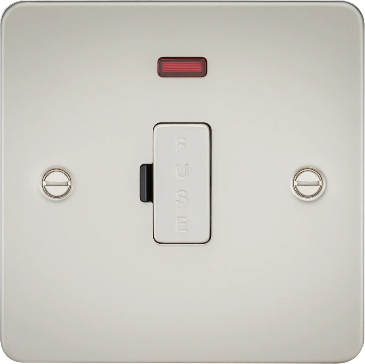 Knightsbridge MLA FP6000NPL Flat Plate 13A fused spur unit with neon - pearl