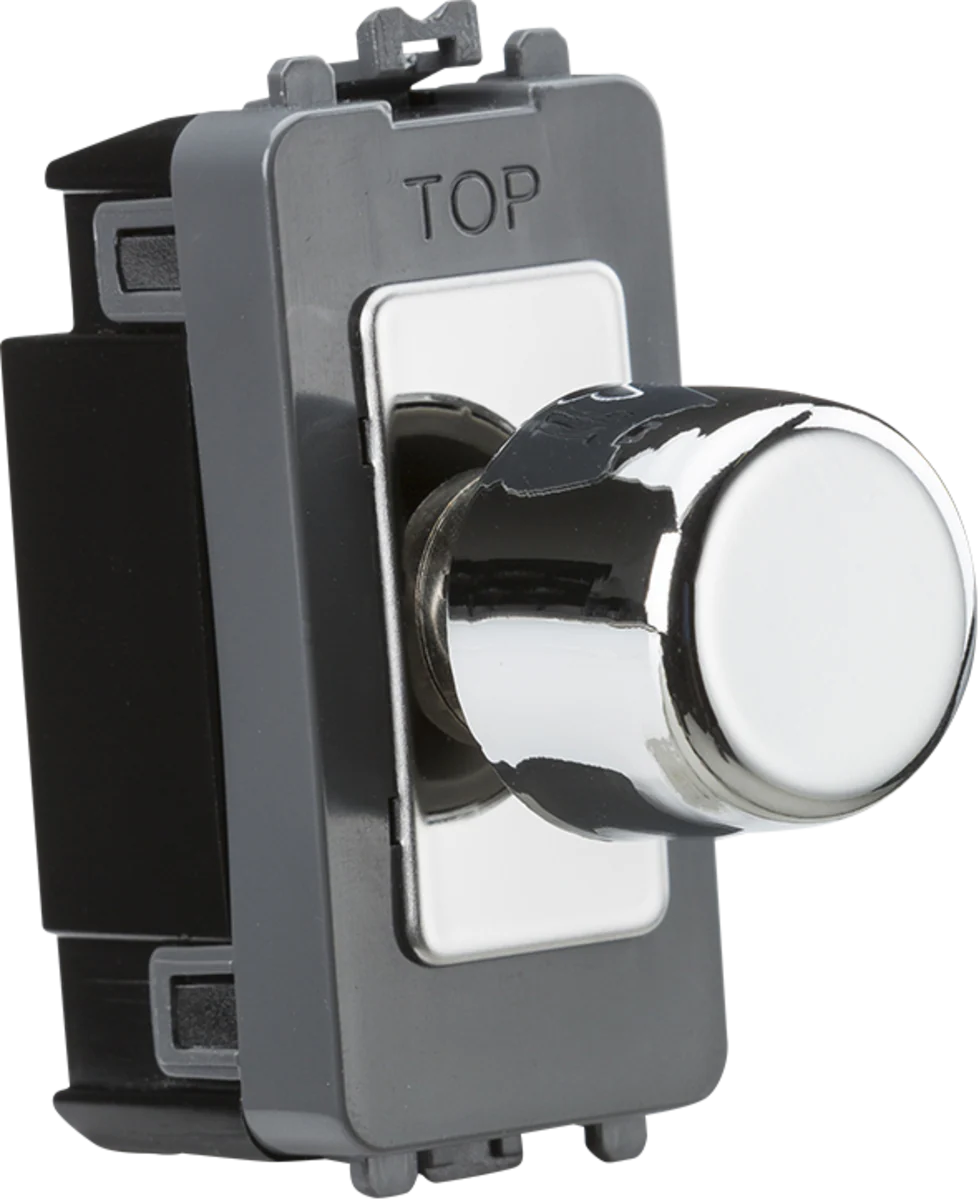 Knightsbridge MLA GDM200PC 1G 2-way 10-200W (10-100W LED) trailing edge dimmer - polished chrome