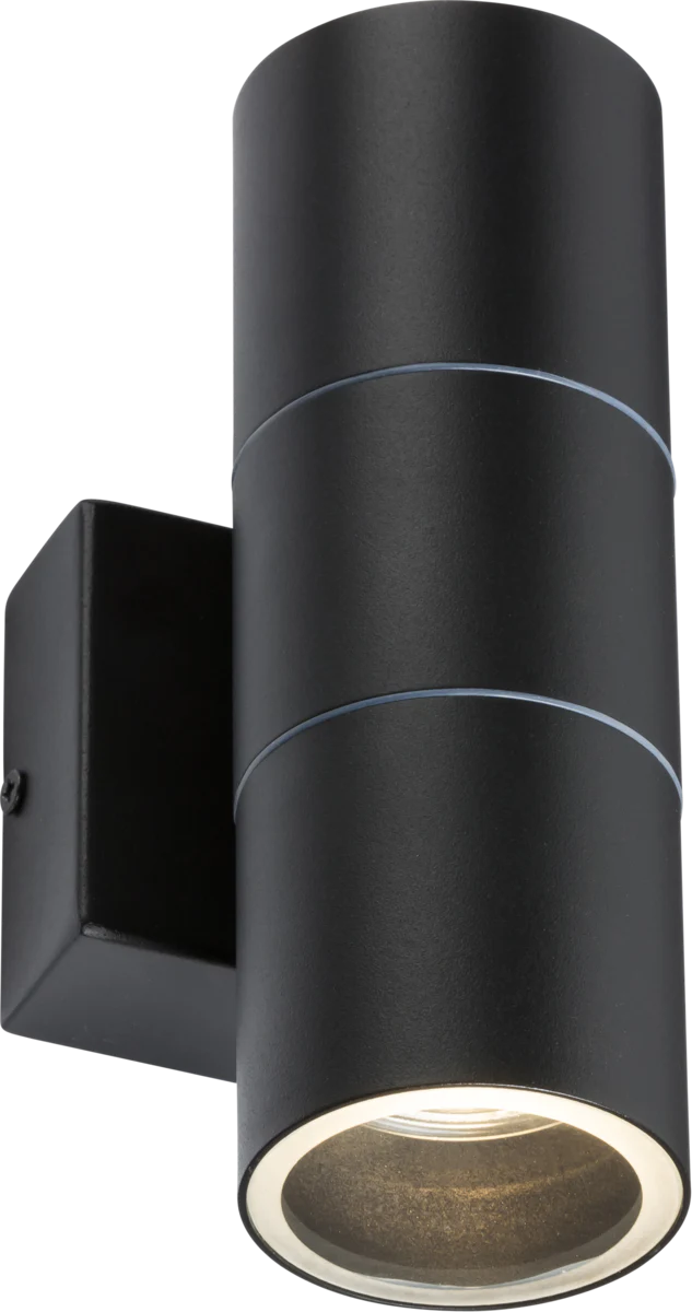 Knightsbridge MLA OWALL02BK 230V IP54 GU10 Up and Down Wall Light - Black