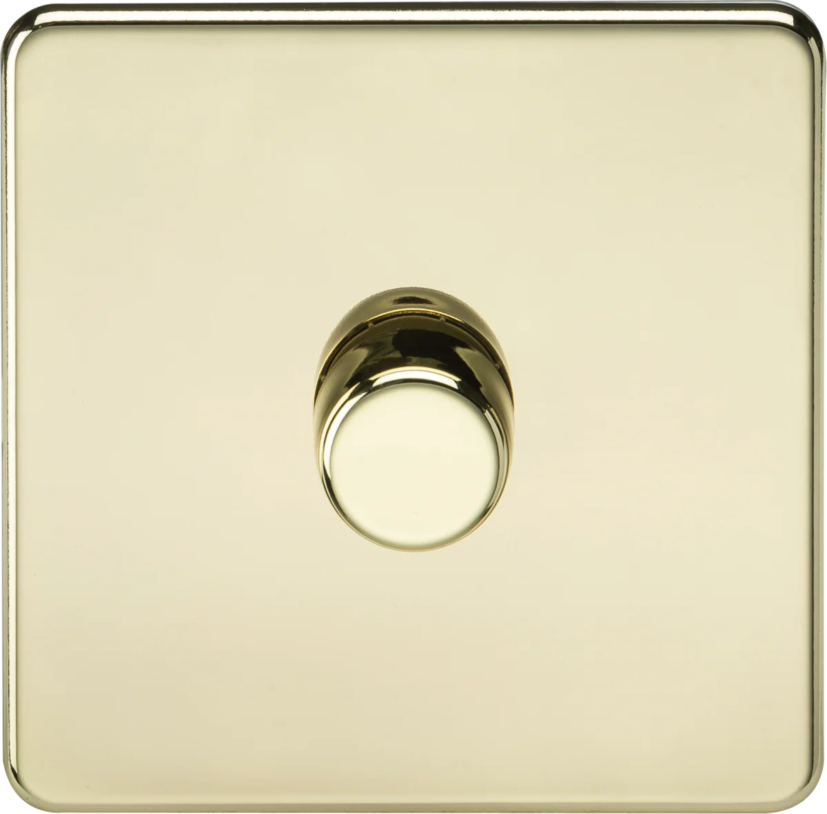 Knightsbridge MLA Screwless SF2191PB 1G 2-way 10-200W (5-150W LED) Intelligent dimmer - Polished Brass