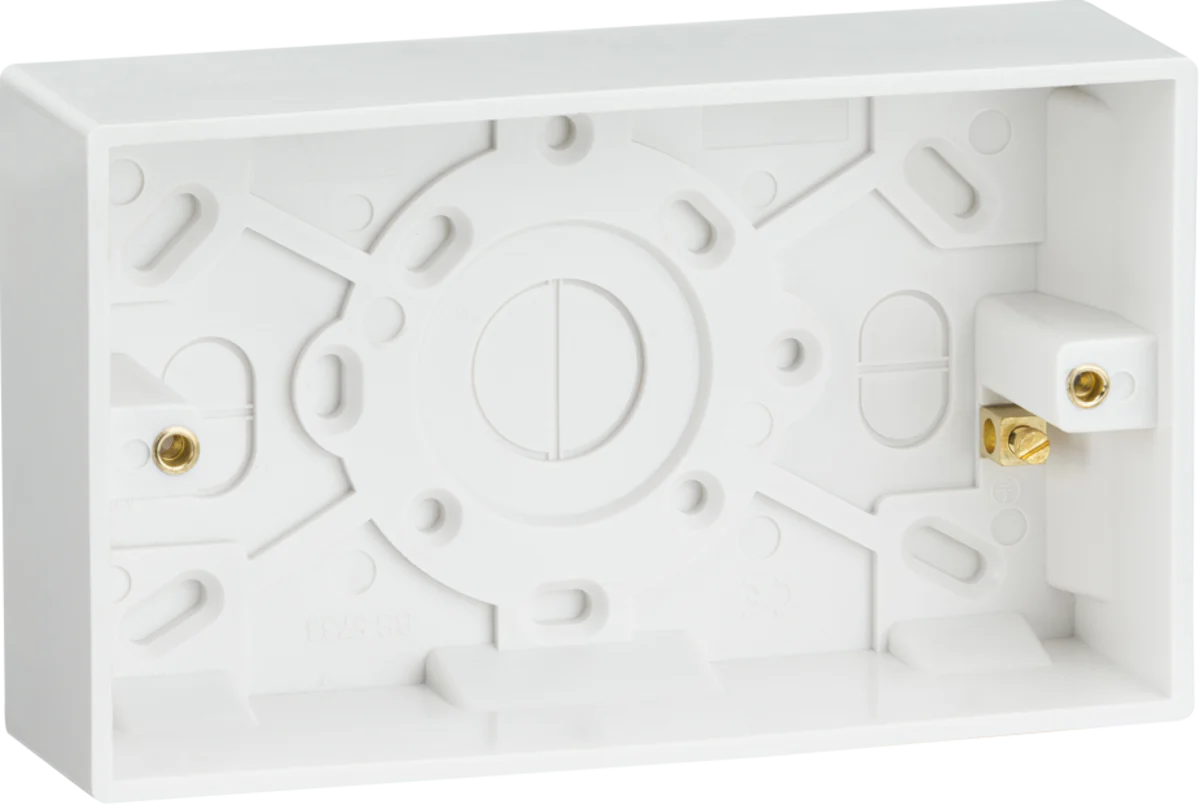 Knightsbridge MLA SN1800 Double 35mm Pattress Box with Earth Terminal