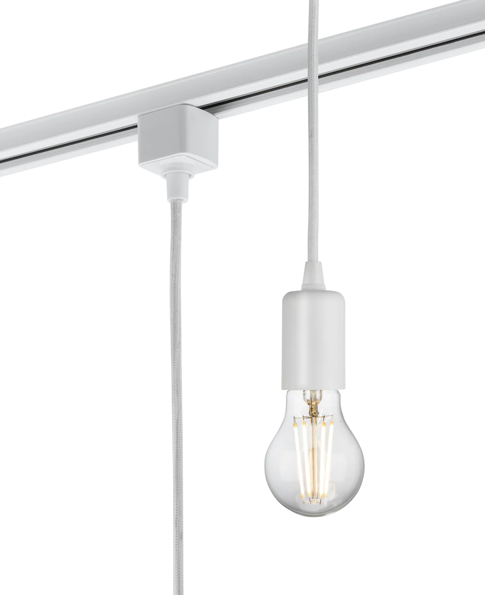 Knightsbridge MLA TRK8270W 230V 1.8M E27 Contemporary Track Pendant - White