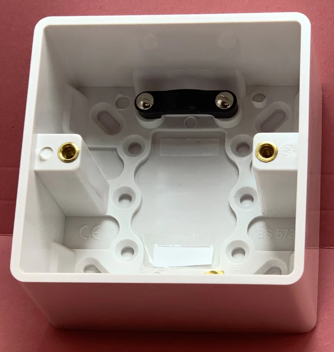 Quadrant Curveline 25mm Single Pattress Box with Brass Earth Terminal - QC805