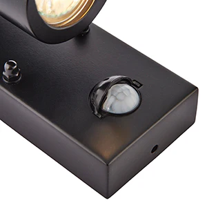 Saxby Palin PIR Wall Light, Black, 2LT, IP44, 7W (75433) - Image 3