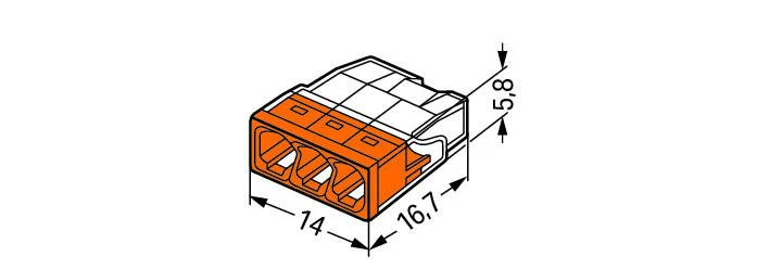 Wago Connector 3-Wire 0.5-2.5mm Connector (2273 - 203) - Box of 100 - Image 2