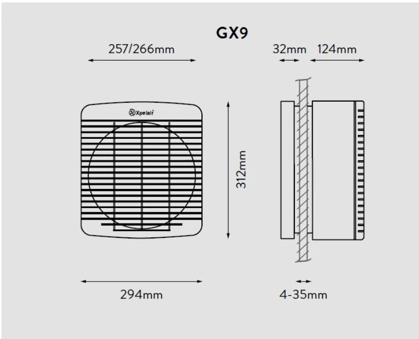 Xpelair GXC9 Commercial AC Fan With Pull Cord - Image 4